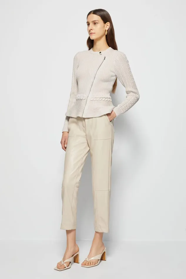 Women Signature Andi Peplum Jacket Stone Jonathan Simkhai Knitwear