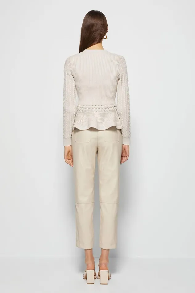 Women Signature Andi Peplum Jacket Stone Jonathan Simkhai Knitwear
