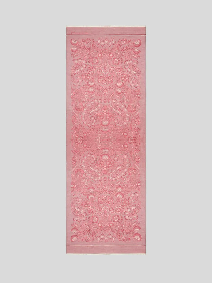 Women Silk And Wool Jacquard Scarf Etro Scarves And Silk