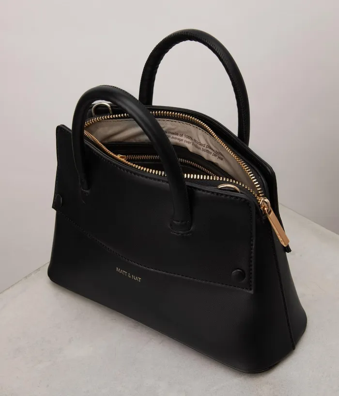 Women Silva Sm Small Vegan Satchel 8211 Appleskin Black Matt and Nat Satchels