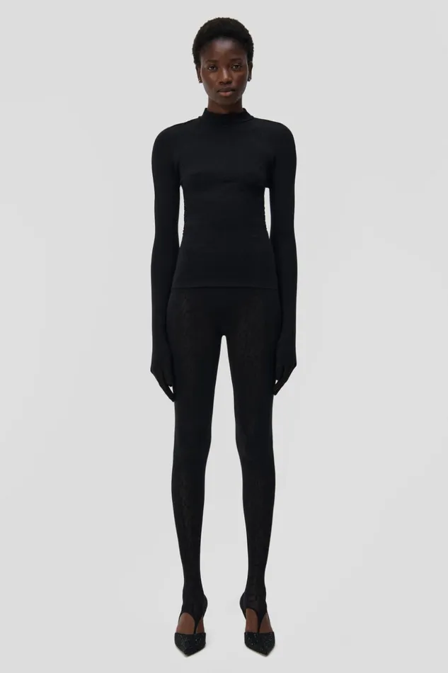 Women SIMKHAI Wolford Logo Top Black Jonathan Simkhai Knitwear