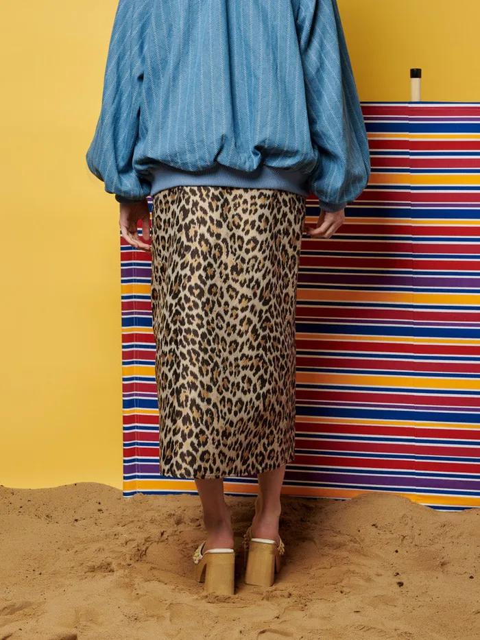 Women Sister Jane Bottoms Ghospell Patty Leopard Midi Skirt Brown Leopard