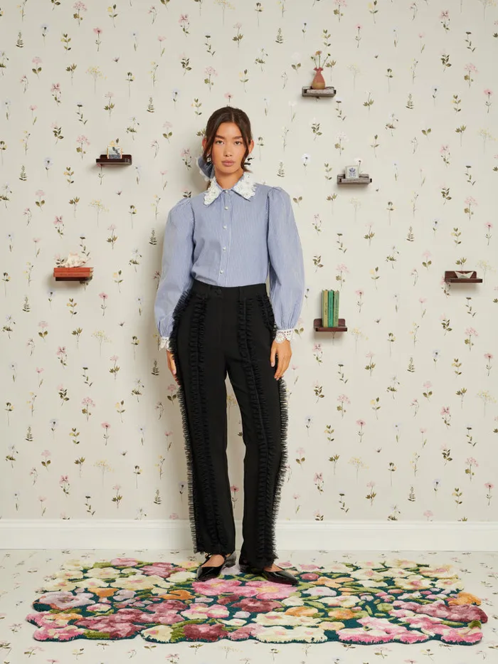 Women Sister Jane Bottoms Inherit Ruffle Trousers Ebony Black