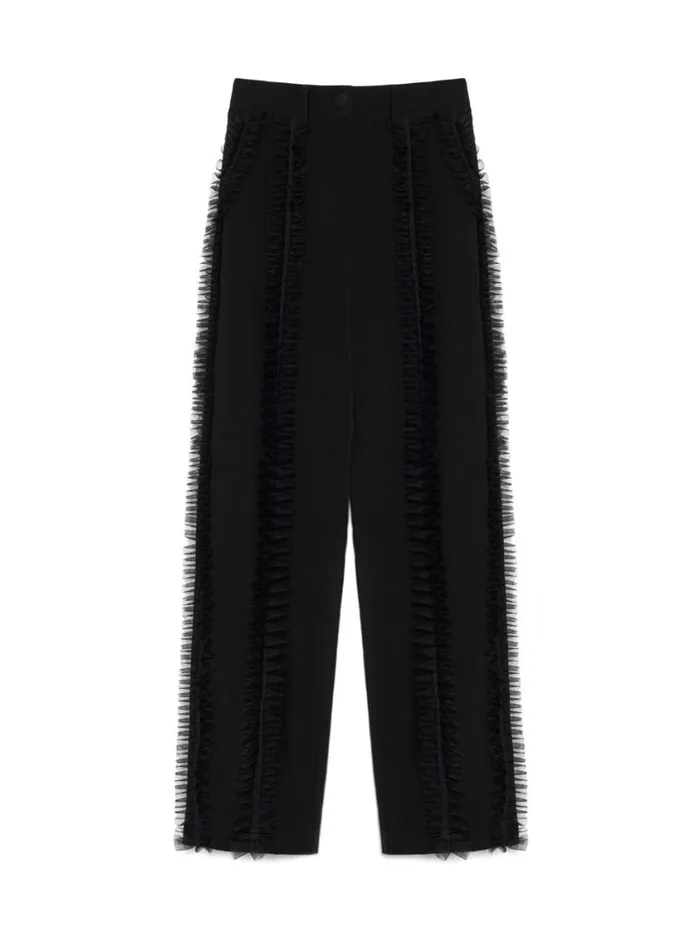 Women Sister Jane Bottoms Inherit Ruffle Trousers Ebony Black