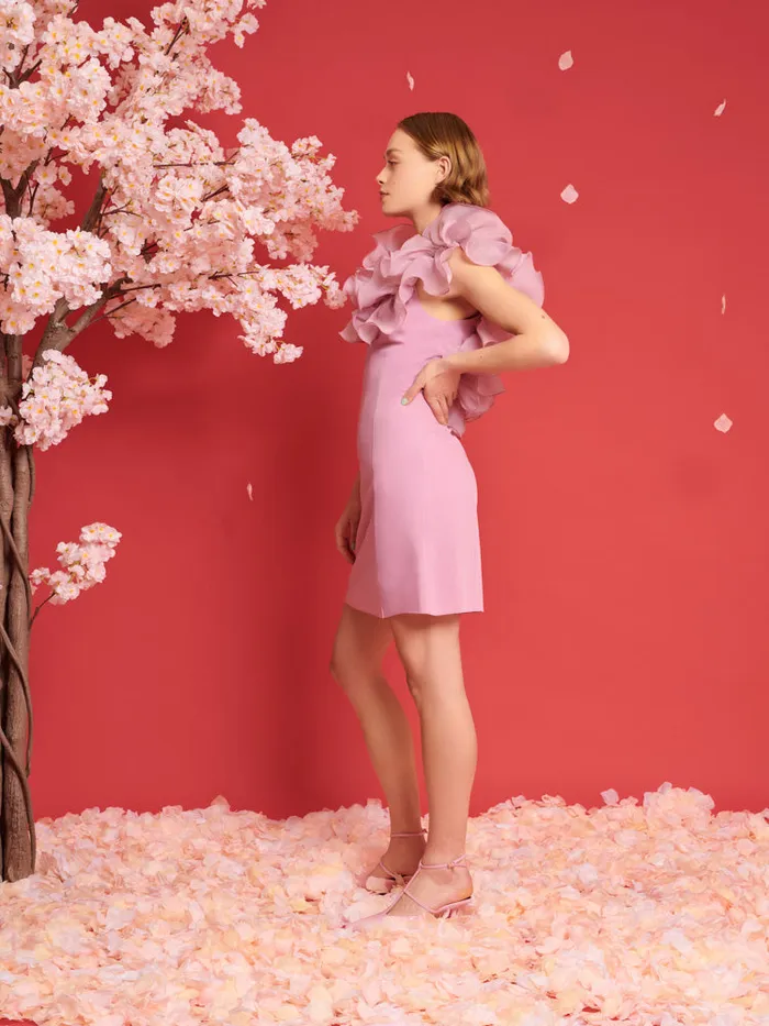 Women Sister Jane Dresses DREAM Blooming Ruffles Mini Dress Raspberry Pink