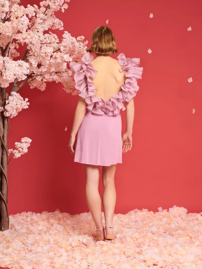 Women Sister Jane Dresses DREAM Blooming Ruffles Mini Dress Raspberry Pink