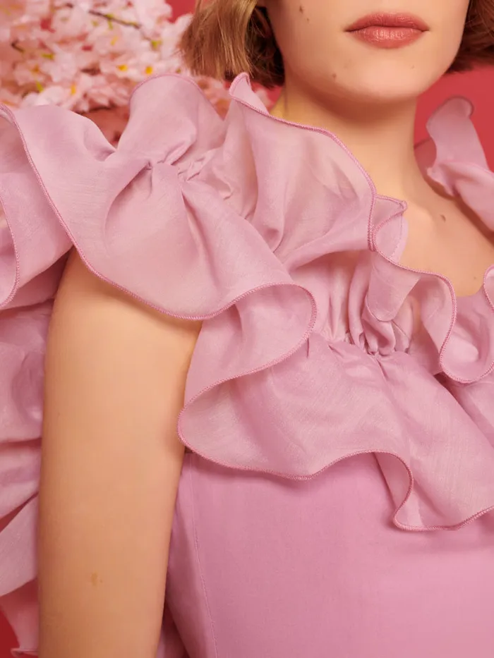 Women Sister Jane Dresses DREAM Blooming Ruffles Mini Dress Raspberry Pink