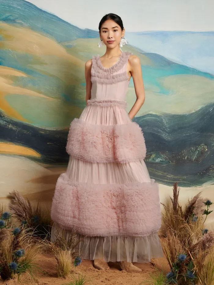Women Sister Jane Dresses DREAM Montana Tulle Midi Dress Blush Pink