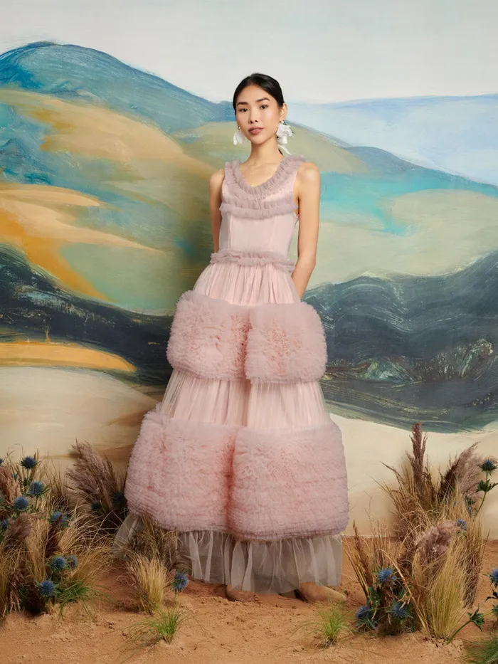 Women Sister Jane Dresses DREAM Montana Tulle Midi Dress Blush Pink