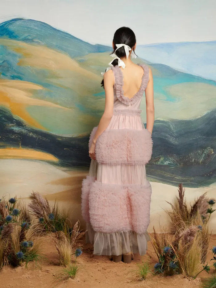 Women Sister Jane Dresses DREAM Montana Tulle Midi Dress Blush Pink