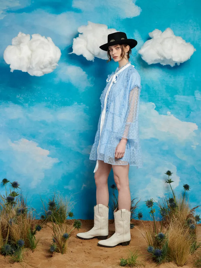 Women Sister Jane Dresses Dusty Hearts Mini Dress Cornflowerblue