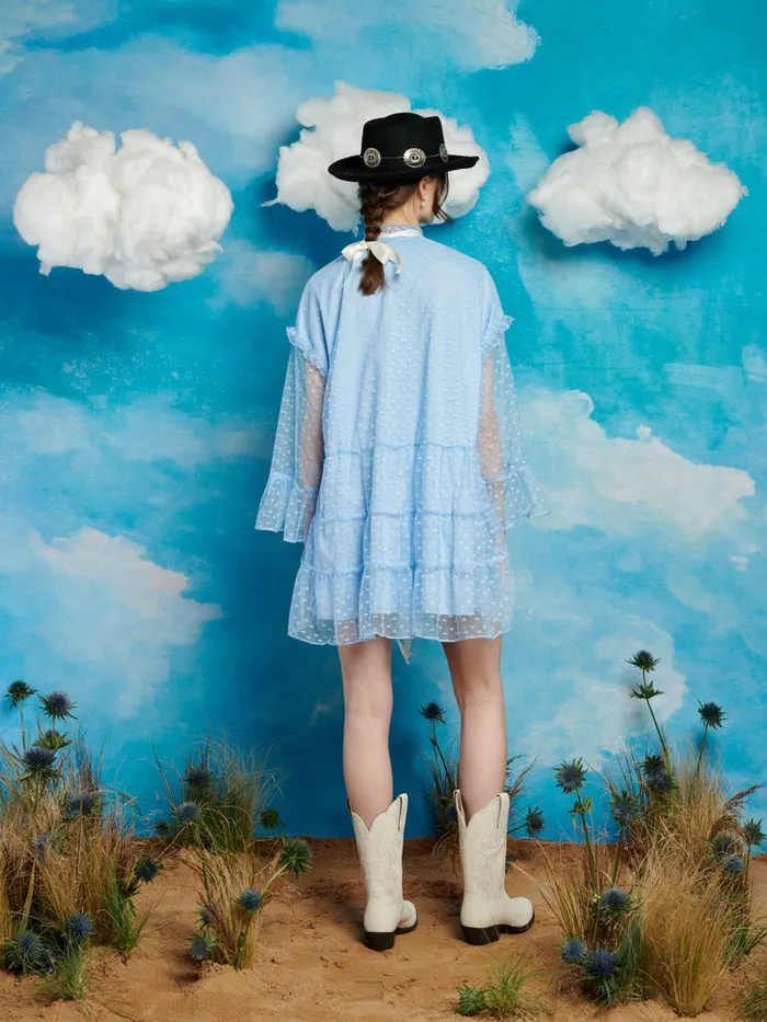 Women Sister Jane Dresses Dusty Hearts Mini Dress Cornflowerblue