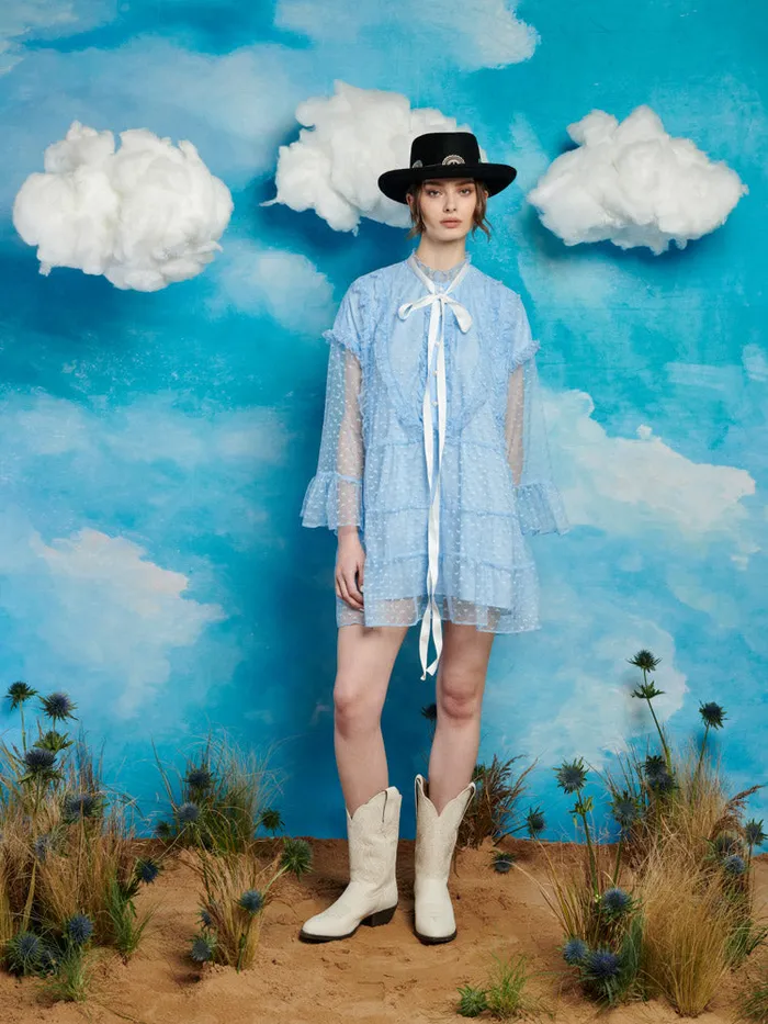 Women Sister Jane Dresses Dusty Hearts Mini Dress Cornflowerblue