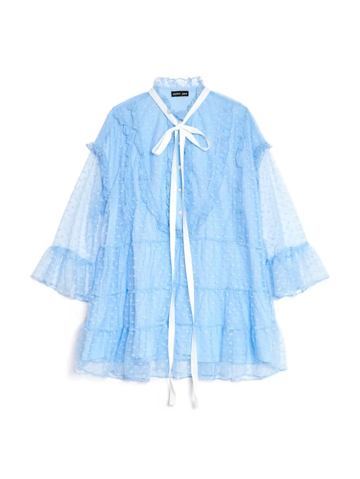 Women Sister Jane Dresses Dusty Hearts Mini Dress Cornflowerblue