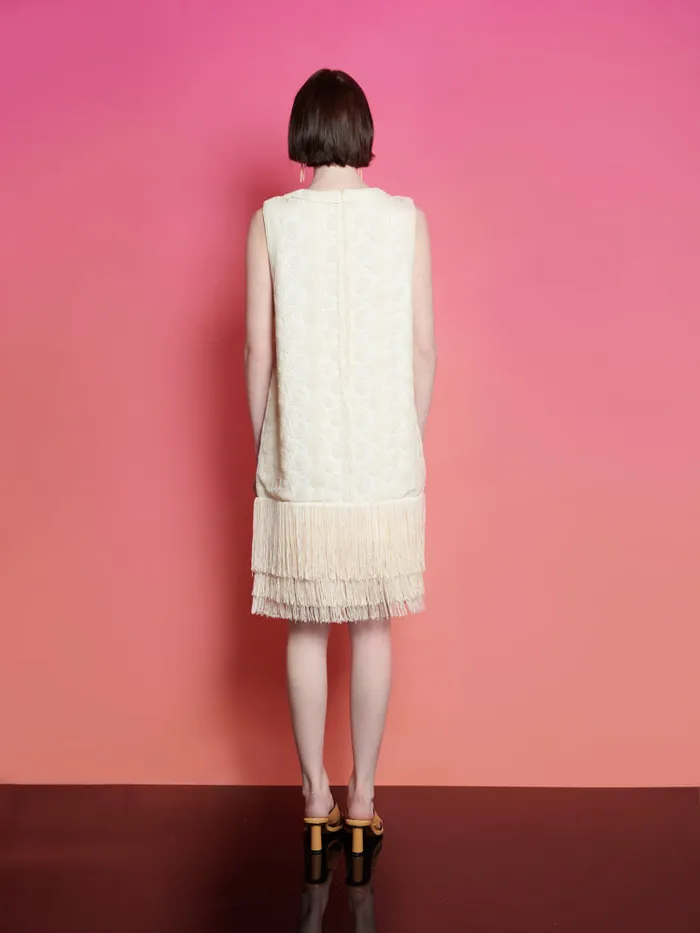 Women Sister Jane Dresses Ghospell Billie Fringe Mini Dress Cloud Cream