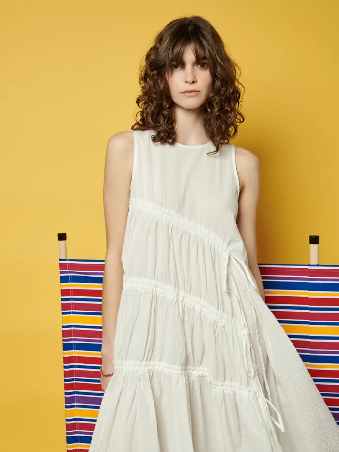 Women Sister Jane Dresses Ghospell Eleanor Ruched Midi Dress Ivory White