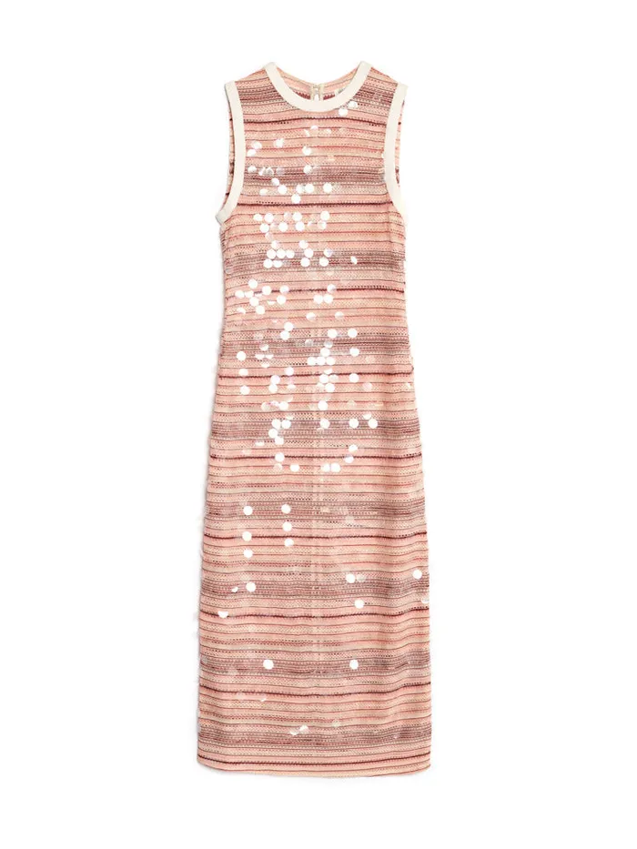 Women Sister Jane Dresses Ghospell Gloria Sequin Knit Midi Dress Nude