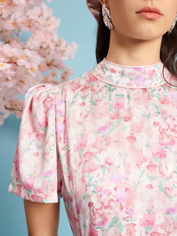 Women Sister Jane Dresses Kanzan Floral Midi Dress Blush Pink