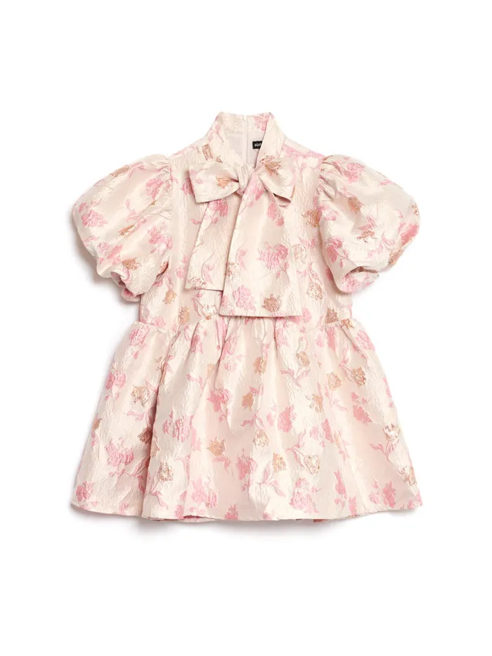 Women Sister Jane Dresses Oak Flower Jacquard Dress Baby Pink Ivory