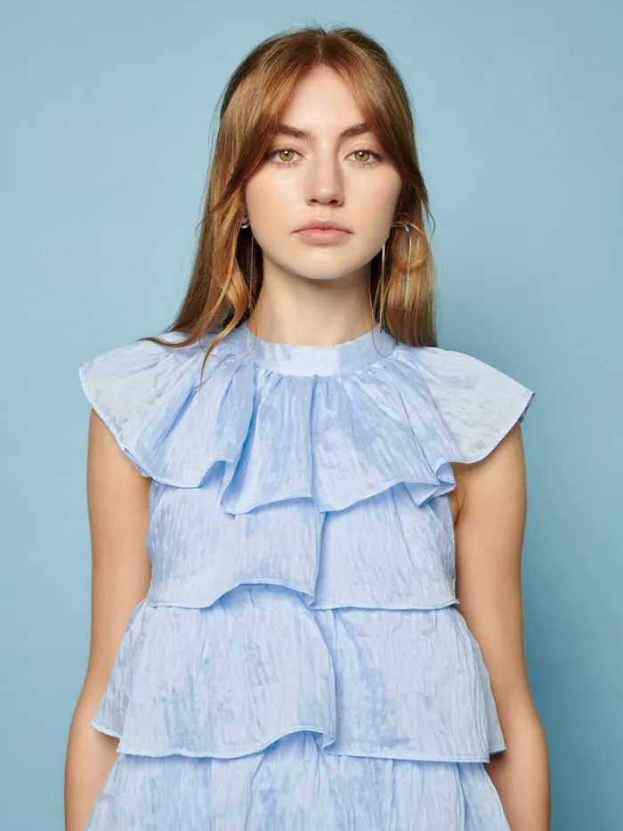 Women Sister Jane Dresses Ruby Ruffle Mini Dress Baby Blue