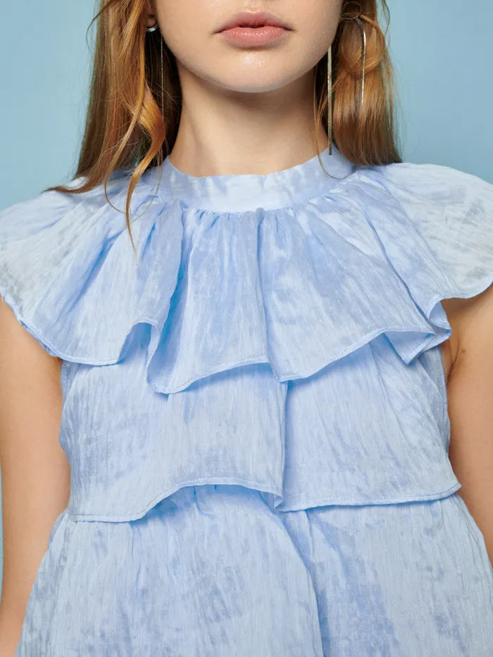 Women Sister Jane Dresses Ruby Ruffle Mini Dress Baby Blue