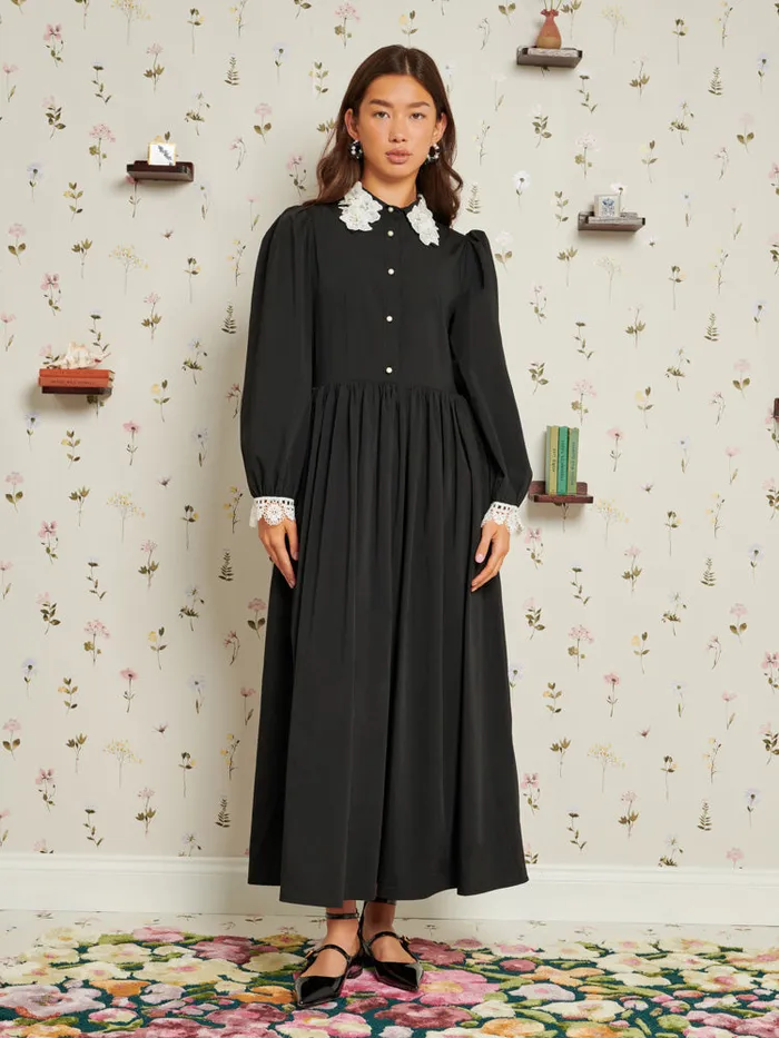 Women Sister Jane Dresses Tribute Midi Dress Raven Black