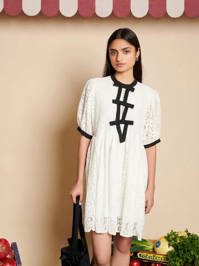 Women Sister Jane Dresses Vanilla Lace Mini Dress White
