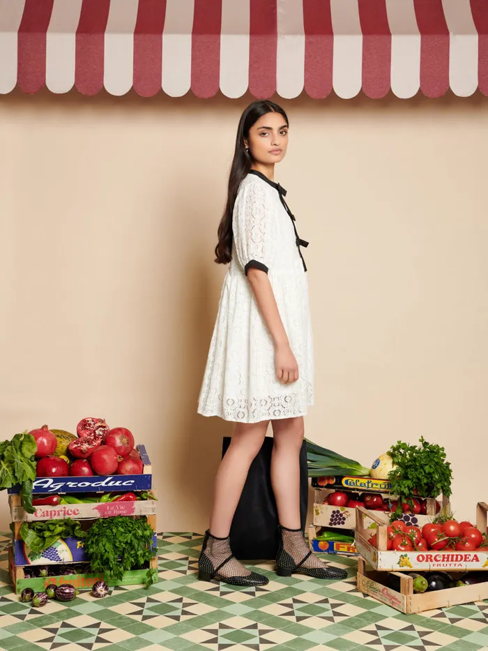 Women Sister Jane Dresses Vanilla Lace Mini Dress White