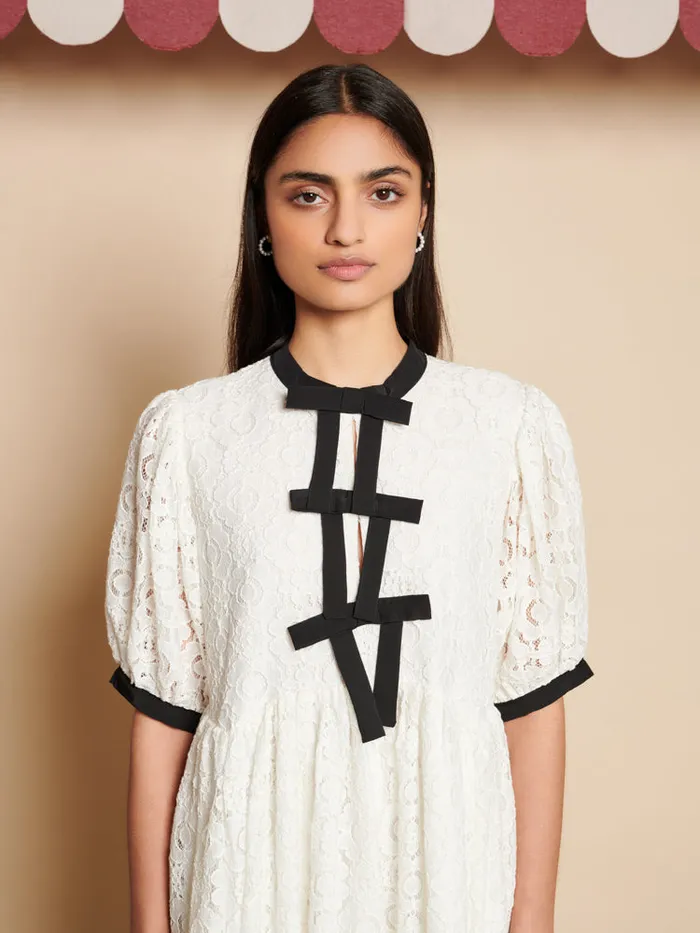 Women Sister Jane Dresses Vanilla Lace Mini Dress White
