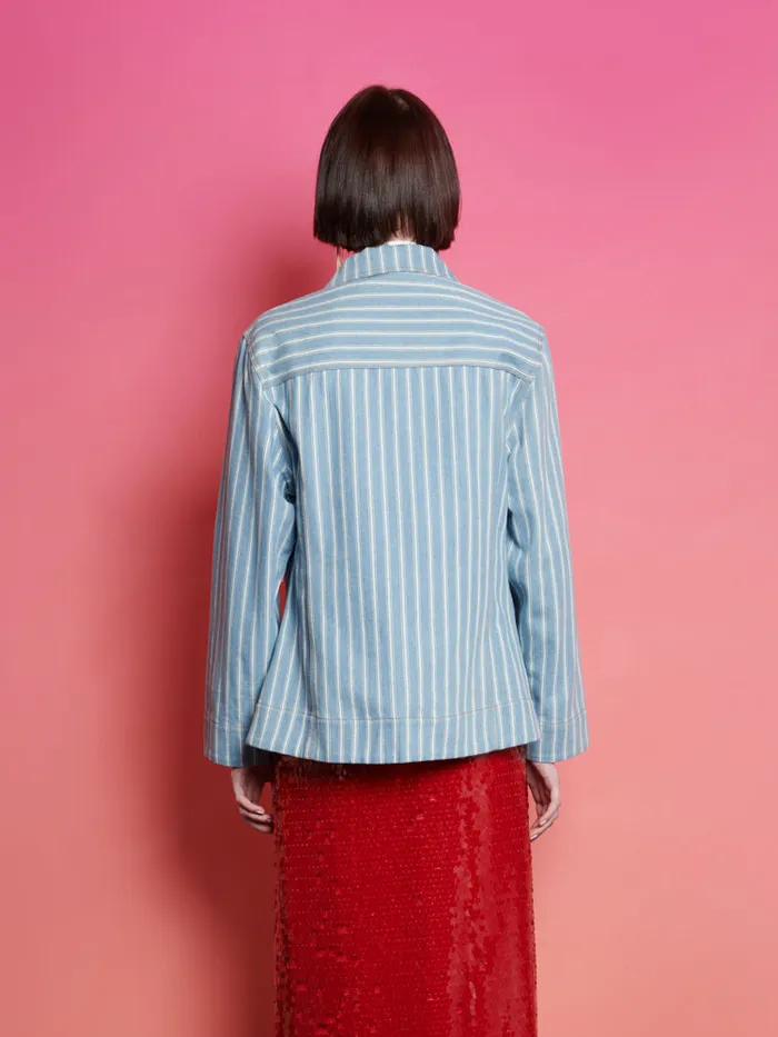 Women Sister Jane Jackets Ghospell Cleo Striped Jacket Stripe Denim