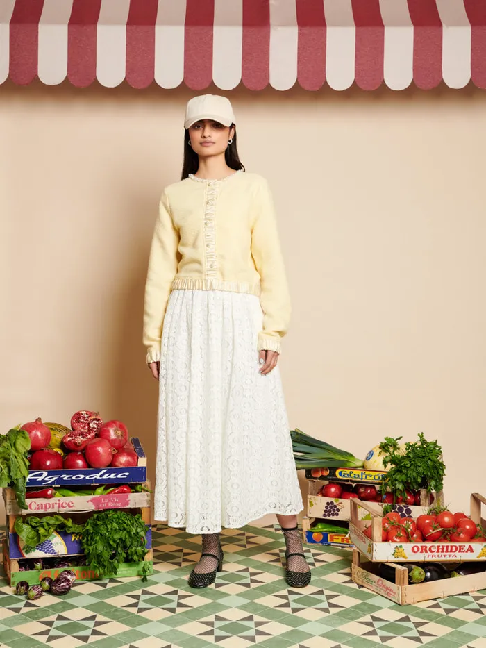 Women Sister Jane Jackets Lemonade Boucle Cardigan Pale Yellow