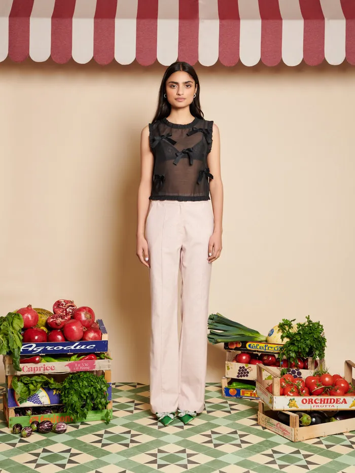 Women Sister Jane Tops Butter Bow Ruffle Top Coal Black