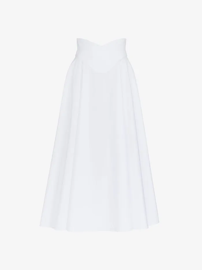 Women Skirts Alexander McQueen Corset Midi Skirt Optic White