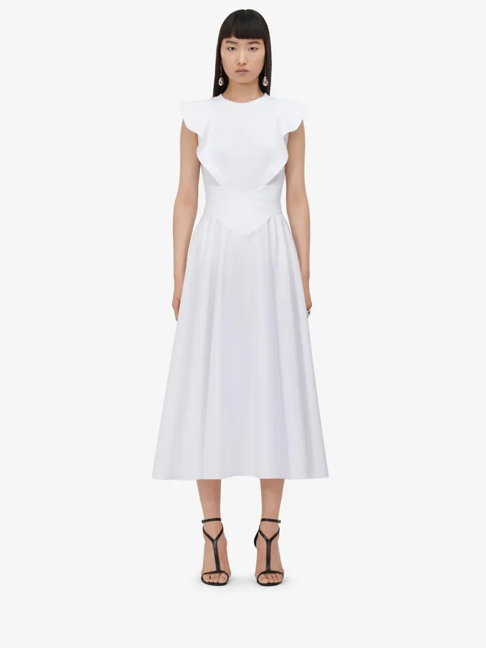 Women Skirts Alexander McQueen Corset Midi Skirt Optic White