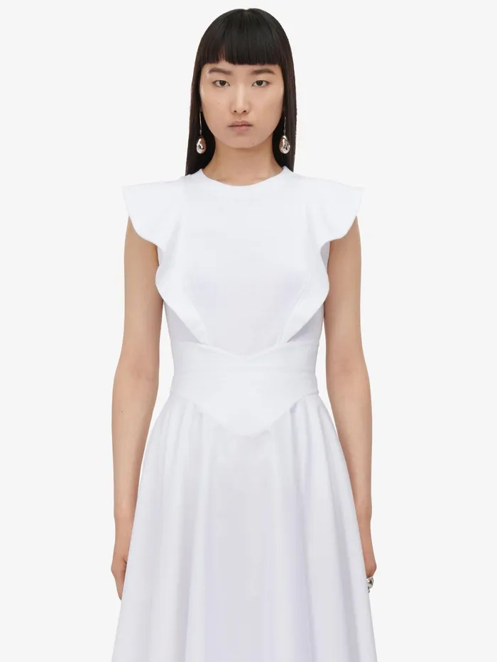 Women Skirts Alexander McQueen Corset Midi Skirt Optic White