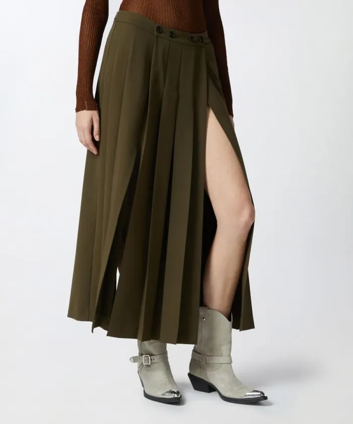 Women Skirts Pinko Long Skirt With Pleating Greenamazonia Women Skirts Pinko Long Skirt With Pleating Greenamazonia