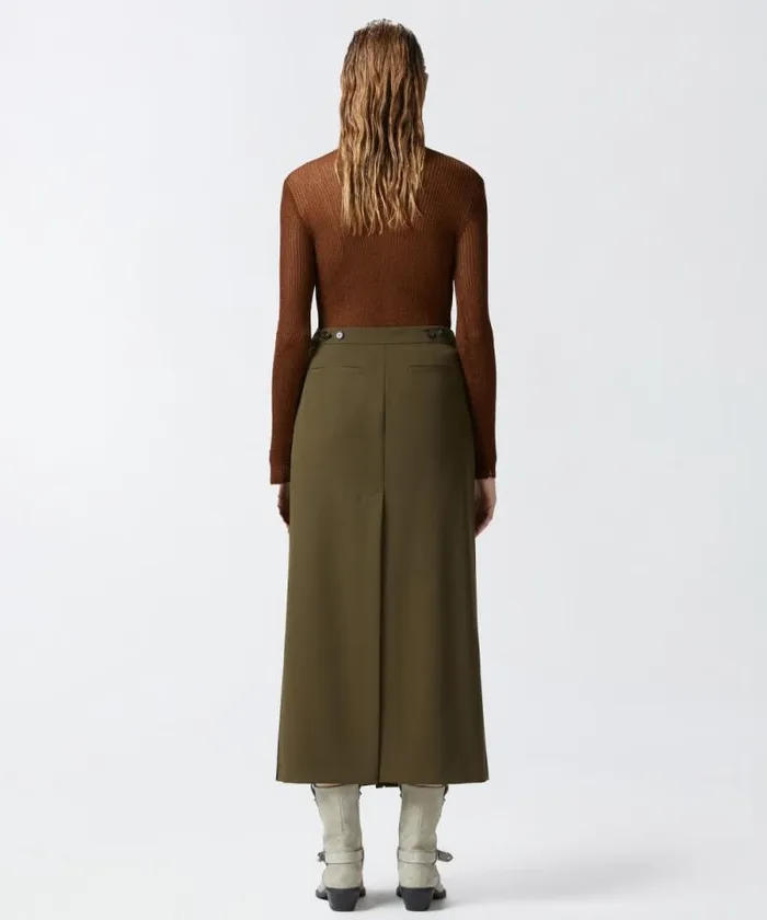 Women Skirts Pinko Long Skirt With Pleating Greenamazonia Women Skirts Pinko Long Skirt With Pleating Greenamazonia