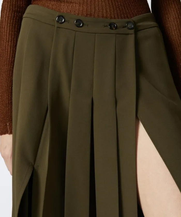 Women Skirts Pinko Long Skirt With Pleating Greenamazonia Women Skirts Pinko Long Skirt With Pleating Greenamazonia