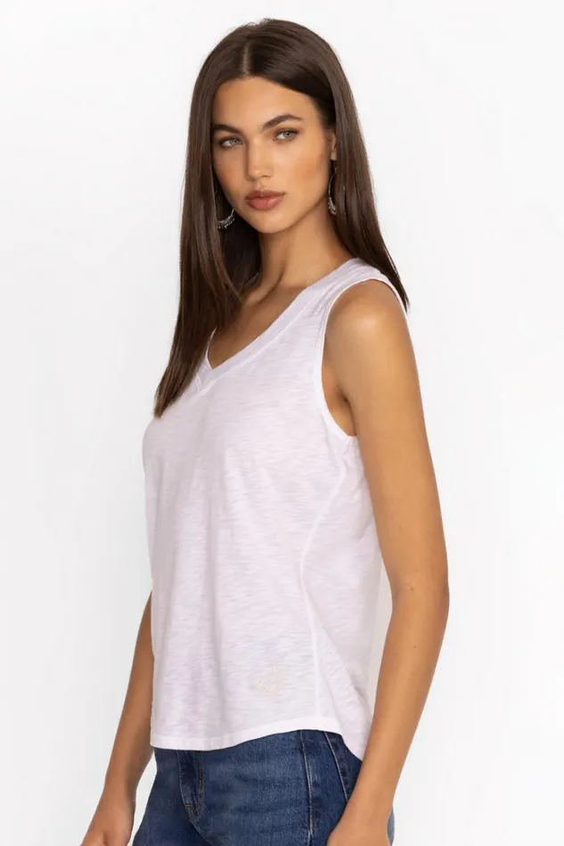 Women SLUB JERSEY HI LOW TANK Bright White Johnny Was Tops Women SLUB JERSEY HI LOW TANK Bright White Johnny Was Tops