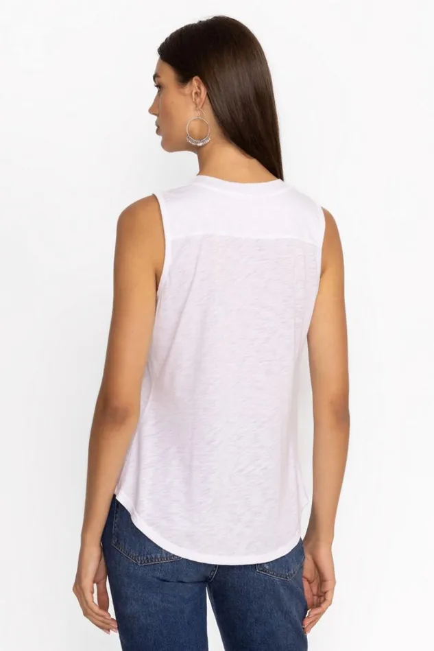 Women SLUB JERSEY HI LOW TANK Bright White Johnny Was Tops Women SLUB JERSEY HI LOW TANK Bright White Johnny Was Tops