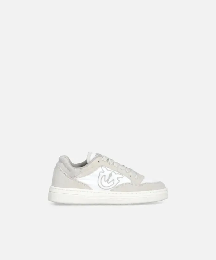 Women Sneakers Pinko Flat Leather Sneakers With Contrasting Logo Sand