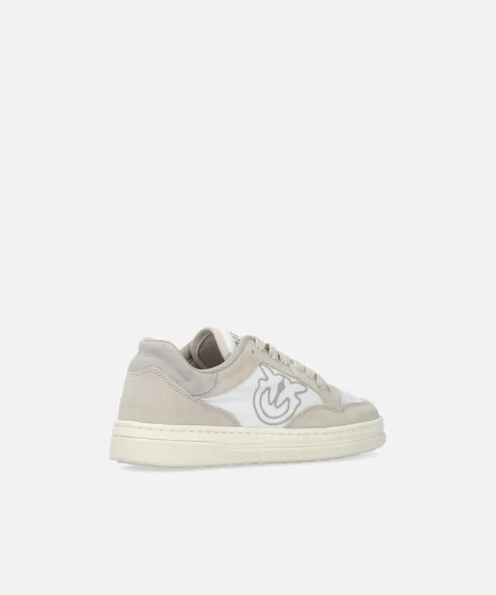 Women Sneakers Pinko Flat Leather Sneakers With Contrasting Logo Sand Women Sneakers Pinko Flat Leather Sneakers With Contrasting Logo Sand
