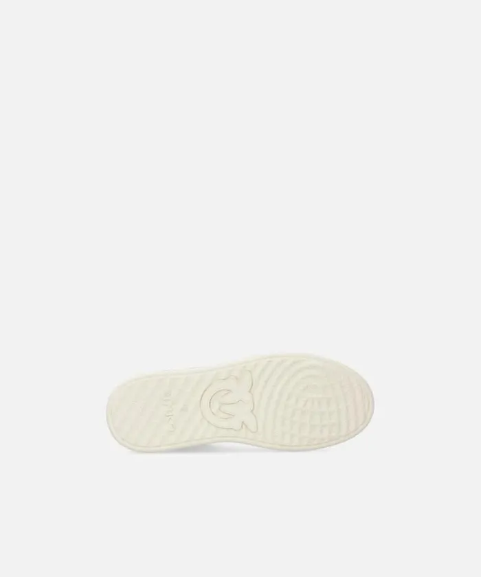 Women Sneakers Pinko Flat Leather Sneakers With Contrasting Logo Sand Women Sneakers Pinko Flat Leather Sneakers With Contrasting Logo Sand