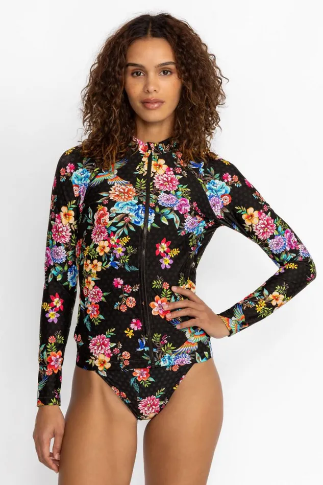 Women SOGNATORE NERO LONG SLEEVE SURF SHIRT Sognatore Johnny Was Swim and Resort Women SOGNATORE NERO LONG SLEEVE SURF SHIRT Sognatore Johnny Was Swim and Resort