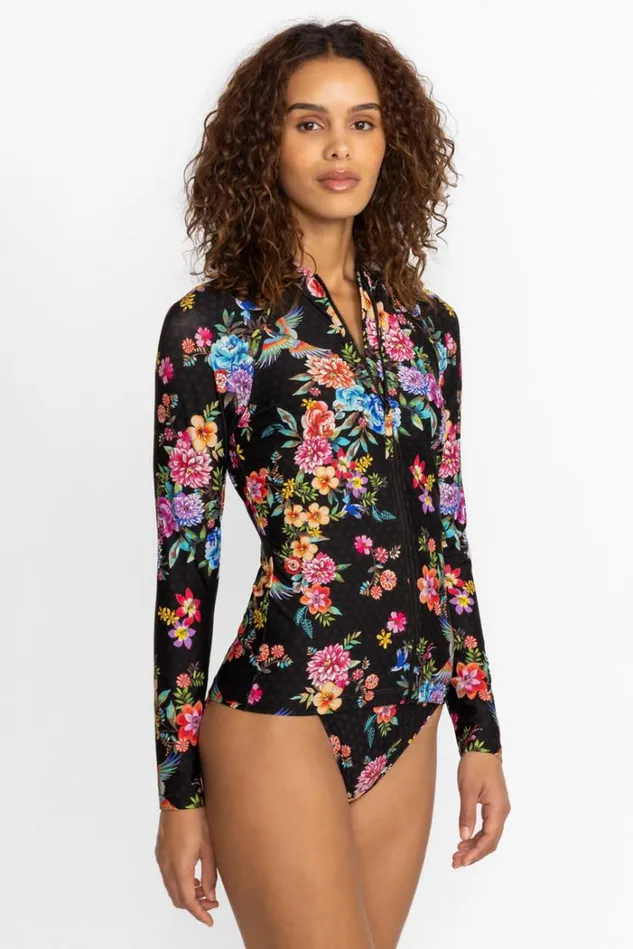 Women SOGNATORE NERO LONG SLEEVE SURF SHIRT Sognatore Johnny Was Swim and Resort Women SOGNATORE NERO LONG SLEEVE SURF SHIRT Sognatore Johnny Was Swim and Resort