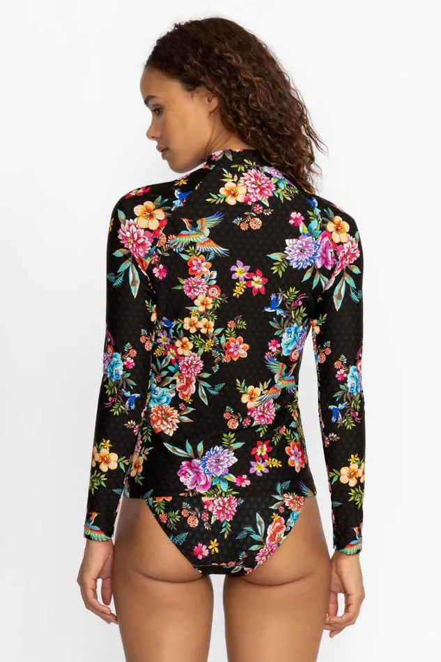 Women SOGNATORE NERO LONG SLEEVE SURF SHIRT Sognatore Johnny Was Swim and Resort Women SOGNATORE NERO LONG SLEEVE SURF SHIRT Sognatore Johnny Was Swim and Resort