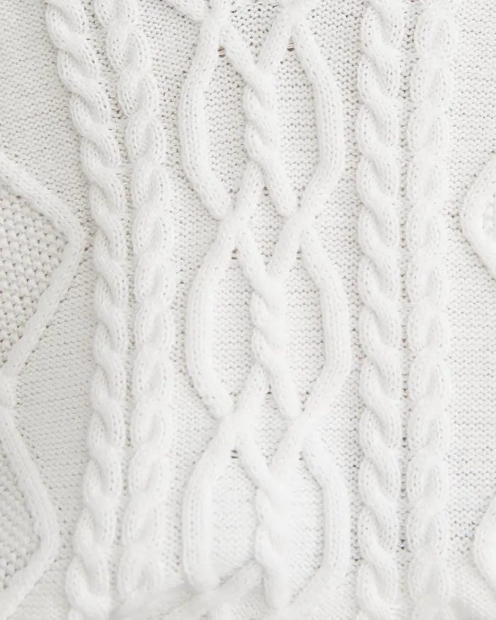Women Sportscraft Knits and Cardigans Elka Cable VNeck Vest Whitenavy