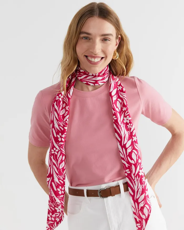 Women Sportscraft Scarves Farrah Silk Scarf Pink Multi