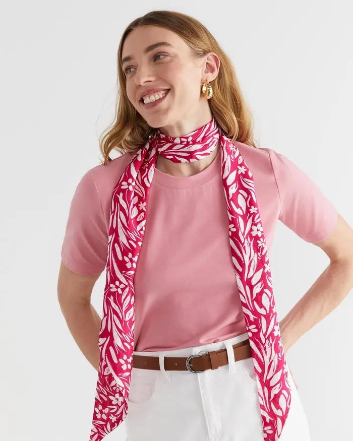 Women Sportscraft Scarves Farrah Silk Scarf Pink Multi