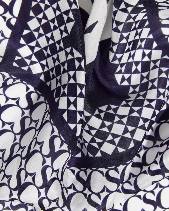 Women Sportscraft Scarves Logo Silk Scarf Classic Navy